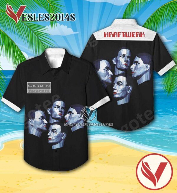 Kraftwerk Electric Café Album Cover Style 2 Hawaiian Shirt, Unique Gifts For Music Lovers - Vesles2014S