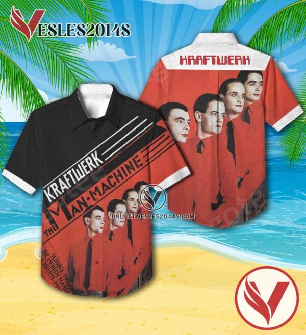 Kraftwerk The Man-machine Album Cover Style 2 Hawaiian Shirt, Unique Gifts For Music Lovers - Vesles2014S
