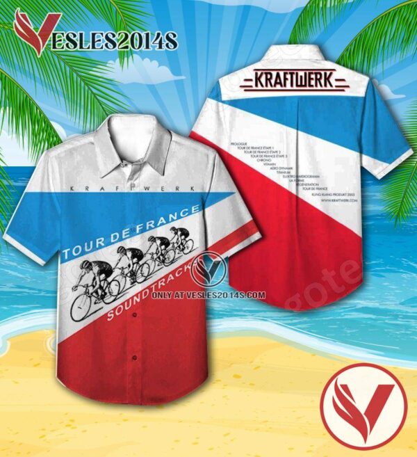 Kraftwerk Tour De France Soundtracks Album Cover Hawaiian Shirt, Unique Gifts For Music Lovers - Vesles2014S