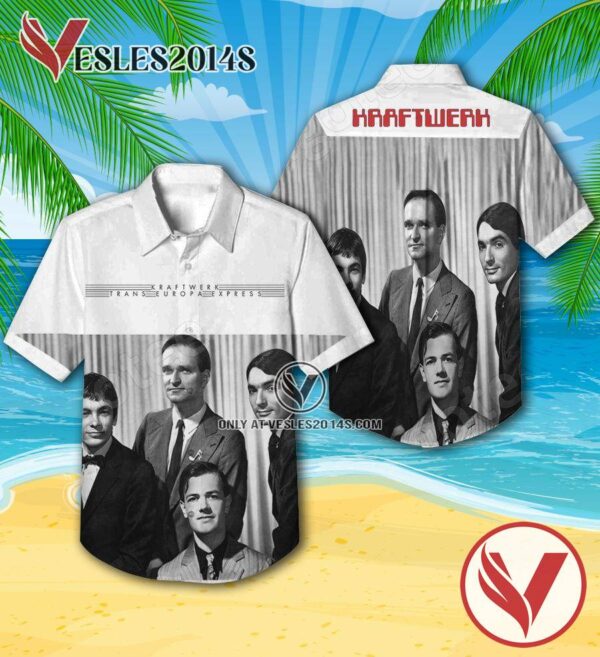 Kraftwerk Trans-europe Express Album Cover Hawaiian Shirt, Unique Gifts For Music Lovers - Vesles2014S