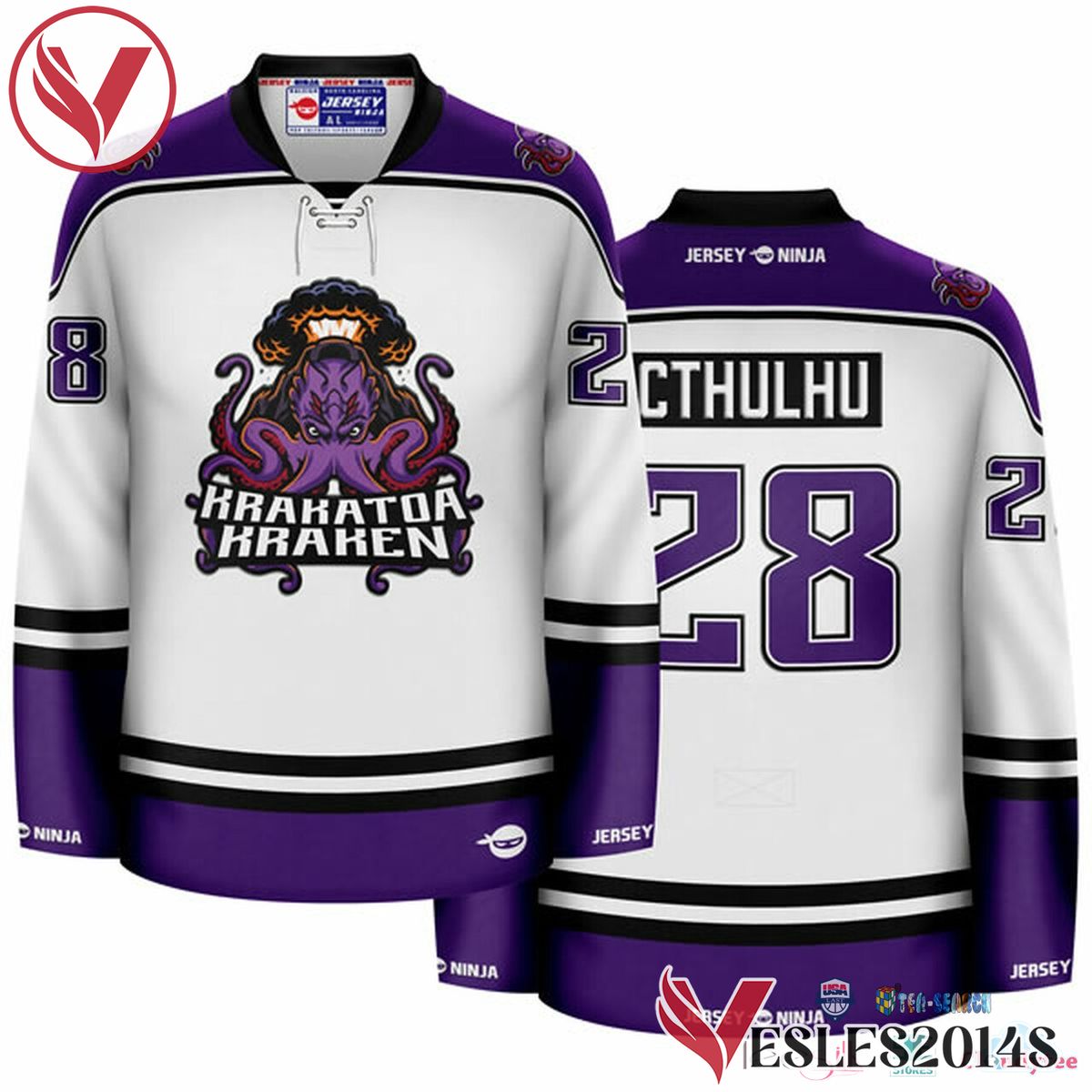 Krakatoa Kraken White Mythical Hockey Jersey, Trending Gifts For Fans - Vesles2014s 1