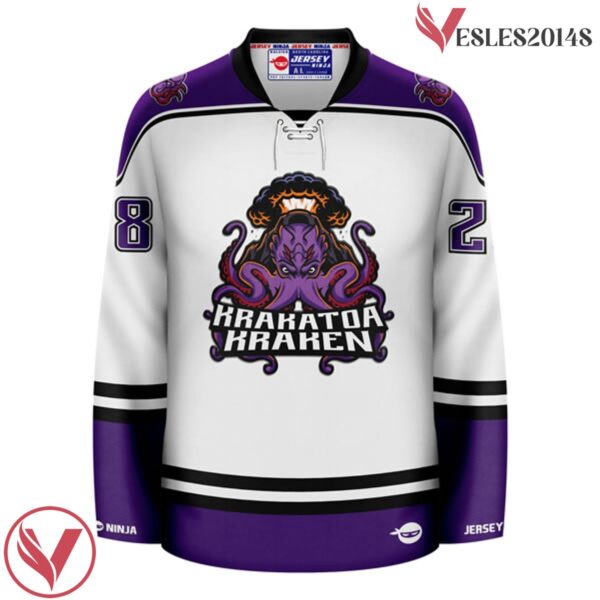 Krakatoa Kraken White Mythical Hockey Jersey - Vesles2014S 2