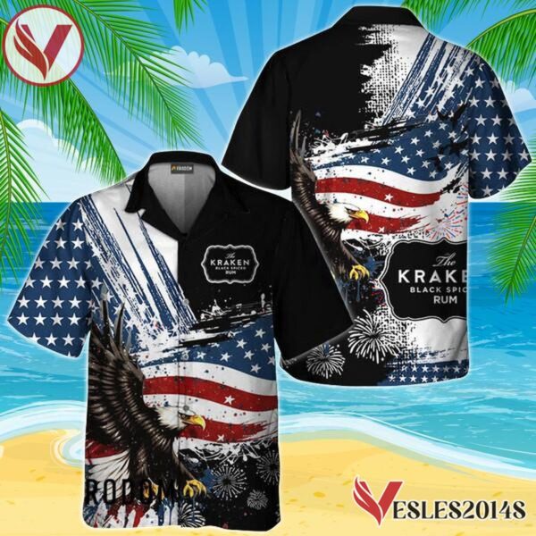 Kraken Rum Fourth Of July Eagle Hawaiian Shirt, Best Summer Gifts For Fans - Vesles2014S