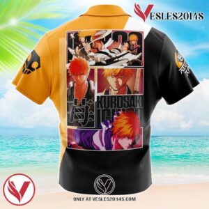 Kurosaki Ichigo TYBWA Bleach Hawaiian Button Up Shirt, Perfect Gifts For Anime Lovers - Vesles2014S 1