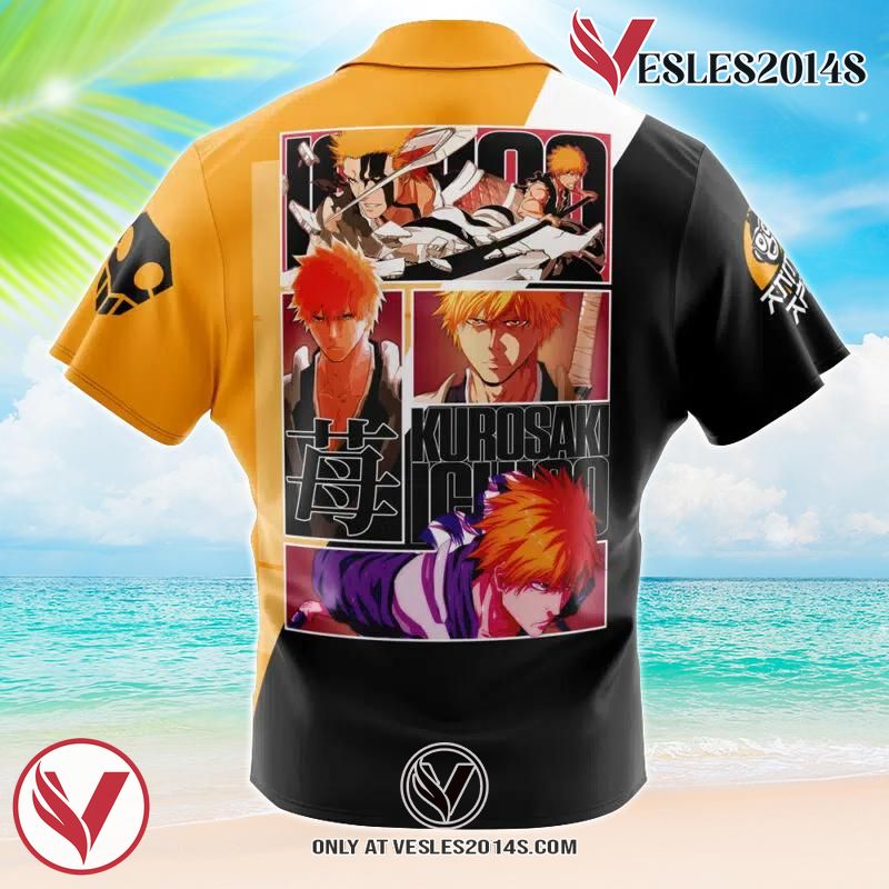 Kurosaki Ichigo TYBWA Bleach Hawaiian Button Up Shirt, Perfect Gifts For Anime Lovers - Vesles2014S 1