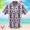 L Symbol Death Note Hawaiian Button Up Shirt, Perfect Gifts For Anime Lovers - Vesles2014S