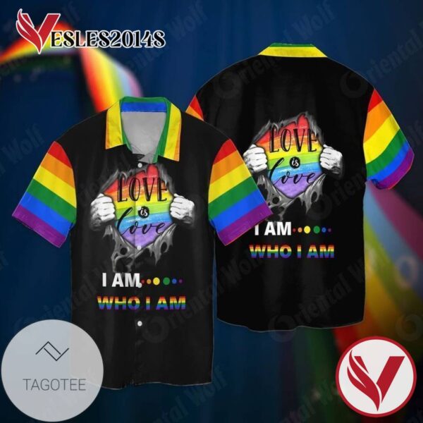 LGBT Love Is Love I Am Who I Am For Men And Women Graphic Print Short Sleeve Hawaiian Casual Shirt Vesles2014S 1