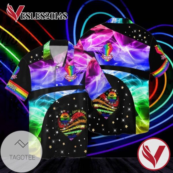 LGBT Pride American Graphic Print Short Sleeve Hawaiian Casual Shirt Vesles2014S