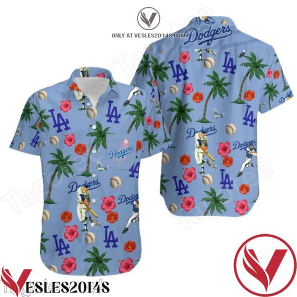 La Dodgers Baseball Tropical Print Hawaiian Shirt, Unique Gifts For Friends - Vesles2014S 1