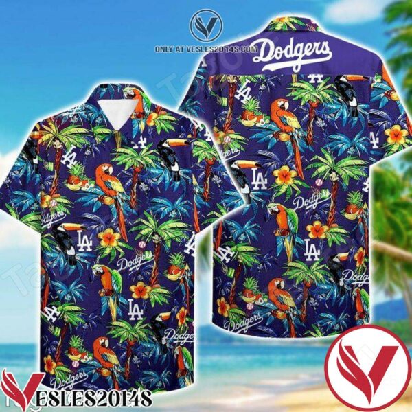 La Dodgers Parrot Palm Tree Purple Hawaiian Shirt, Unique Gifts For Friends - Vesles2014S 1