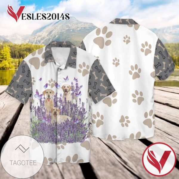 Labrador Dog Family For Men And Women Graphic Print Short Sleeve Hawaiian Casual Shirt Vesles2014S 1