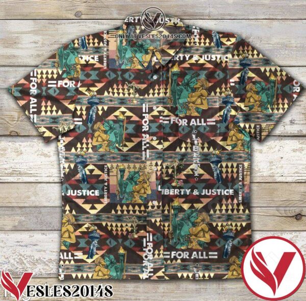 Lady Liberty And Justice Kiss For All Hawaiian Shirt, Unique Gifts For Friends - Vesles2014S 1