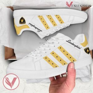 Lamborghini Logo Print Stan Smith Shoes, Unique Sneaker For Fans - Vesles2014s