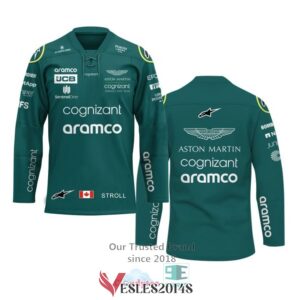 Lance Stroll Aston Martin Aramco Cognizant Hockey Jersey, Trending Gifts For Fans - Vesles2014s