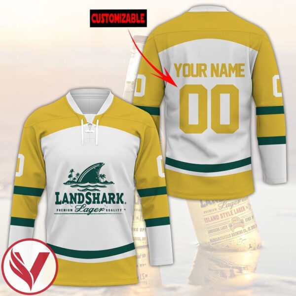 LandShark Premium Lager Personalized Hockey Jersey, Trending Gifts For Fans - Vesles2014s