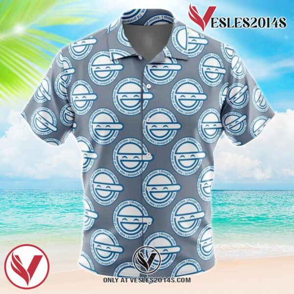 Laughing Man Ghost in the Shell Hawaiian Button Up Shirt, Perfect Gifts For Anime Lovers - Vesles2014S