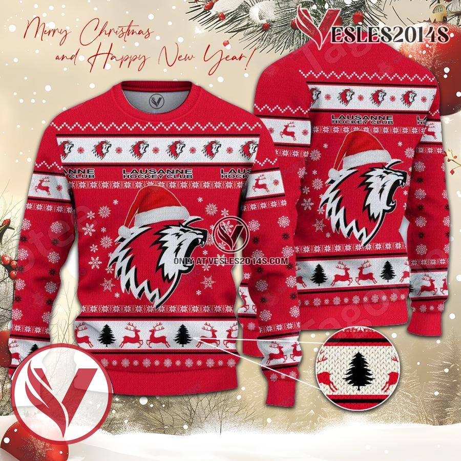 Lausanne Hockey Club Sport Ugly Christmas Sweater, Unique Gifts For Fans - Vesles2014aS 1