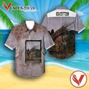 Led Zeppelin IV Album Cover Hawaiian Shirt, Unique Gifts For Music Lovers - Vesles2014S