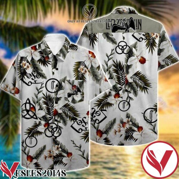 Led Zeppelin Orchid Isle White Hawaiian Shirt, Unique Gifts For Friends - Vesles2014S 1