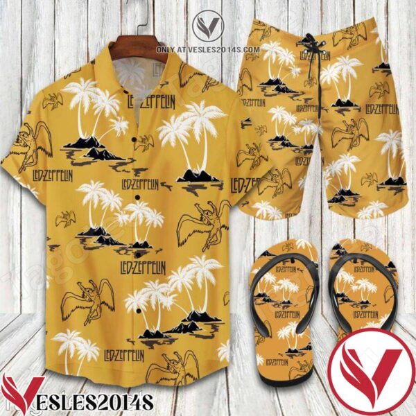 Led Zeppelin Palm Combo Hawaiian Shirt, Beach Shorts And Flip Flop, Unique Gifts For Friends - Vesles2014S 1