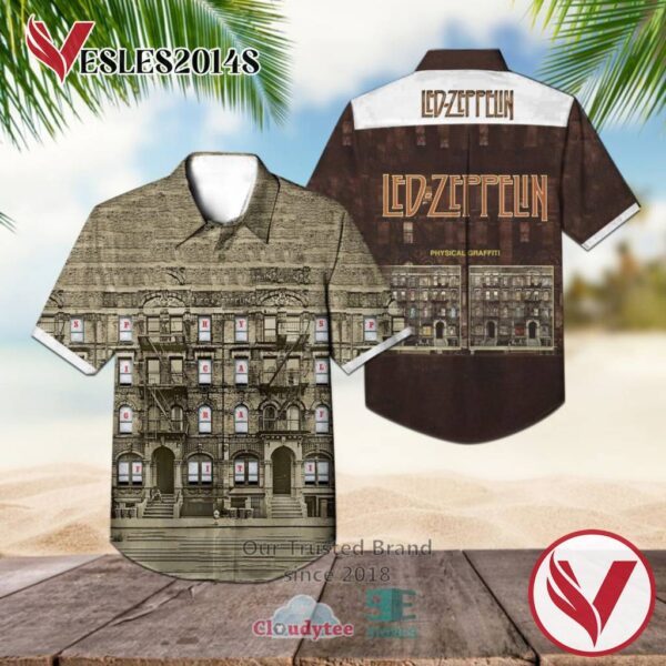 Led Zeppelin Physical Graffiti Hawaiian Casual Shirt, Best Gifts For Summer Vesles2014S 1