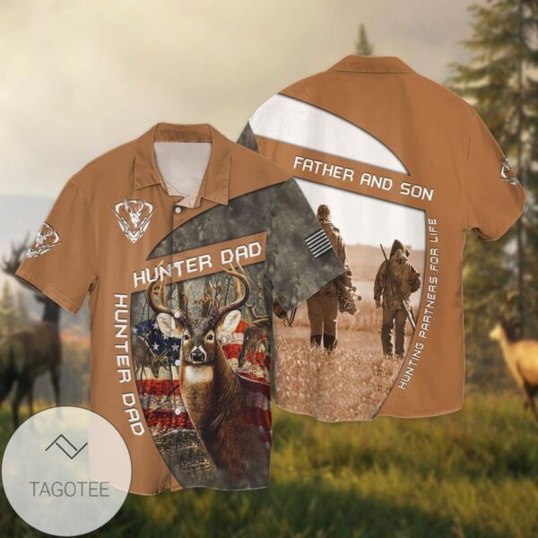Legend Hunter Hunter Dad Father And Son For Men And Women Graphic Print Short Sleeve Hawaiian Casual Shirt Vesles2014S