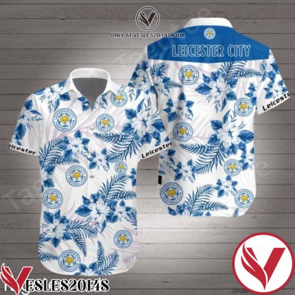 Leicester City Blue Tropical Floral White Hawaiian Shirt, Unique Gifts For Friends - Vesles2014S 1
