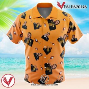 Leonardo DiCaprio Meme Pattern Hawaiian Button Up Shirt, Perfect Gifts For Anime Lovers - Vesles2014S