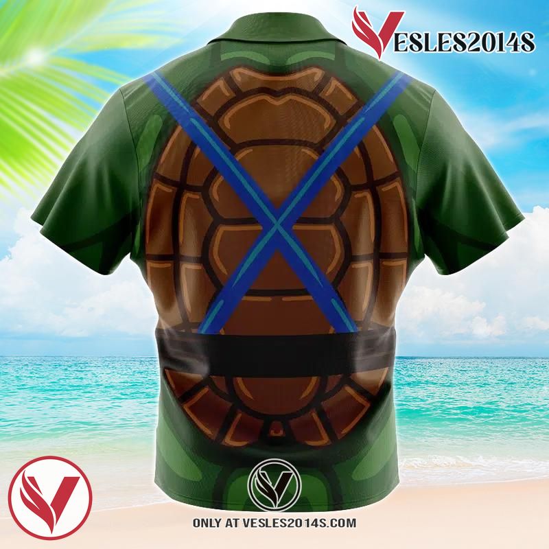 Leonardo Teenage Mutant Ninja Turtles Hawaiian Button Up Shirt, Perfect Gifts For Anime Lovers - Vesles2014S 1