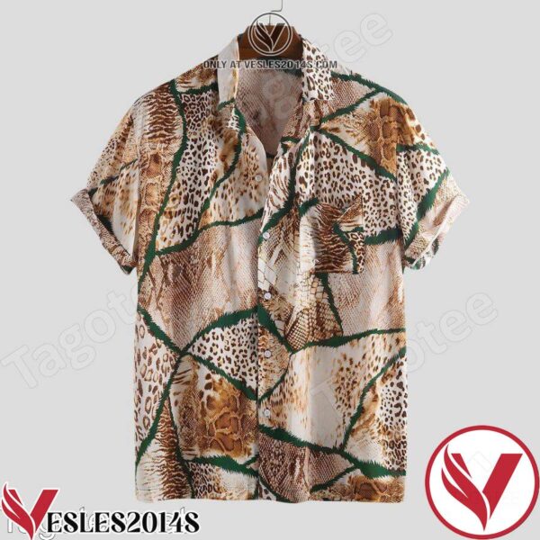 Leopard Snake Print Single Pocket Hawaiian Shirt, Unique Gifts For Friends - Vesles2014S 1