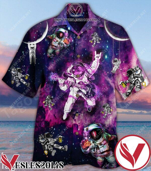 Let’s Rock Astronaut Galaxy Unisex Hawaiian Shirt, Unique Gifts For Friends - Vesles2014S 1