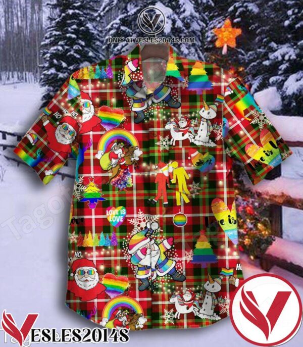 Lgbt Christmas Love Is Love Plaid Hawaiian Shirt, Unique Gifts For Friends - Vesles2014S 1