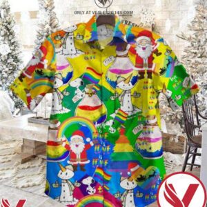 Lgbt Christmas Santa And Snoopy Hawaiian Shirt, Unique Gifts For Friends - Vesles2014S 1