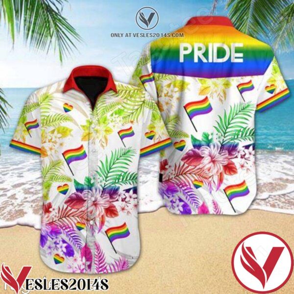 Lgbt Pride Tropical Hibiscus Floral Hawaiian Shirt, Unique Gifts For Friends - Vesles2014S 1