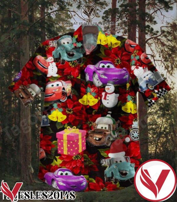 Lightning Mcqueen Flower Christmas Hawaiian Shirt, Unique Gifts For Friends - Vesles2014S 1