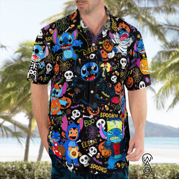 Lilo And Stitch Movies Halloween Full Printing Hawaiian Shirt Funny Hawaiian Beach Gift Casual Shirt Vesles2014S 1