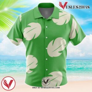 Lilo Green Dress Pattern Lilo & Stitch Hawaiian Button Up Shirt, Perfect Gifts For Anime Lovers - Vesles2014S