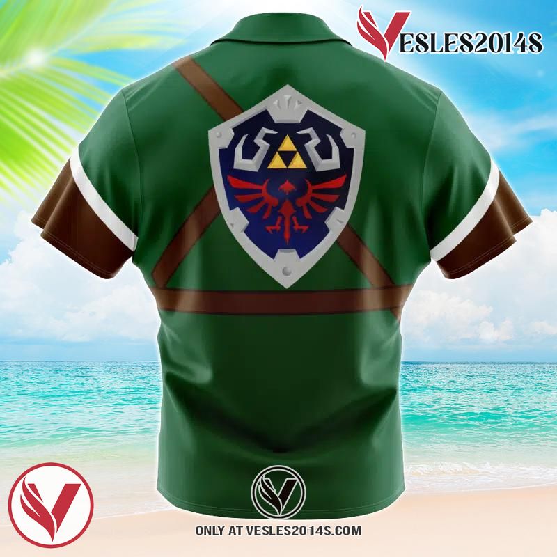 Link Zelda Hawaiian Button Up Shirt, Perfect Gifts For Anime Lovers - Vesles2014S 1