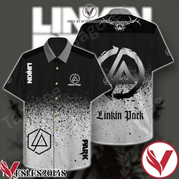 Linkin Park Logo Mix Black And White Hawaiian Shirt, Unique Gifts For Friends - Vesles2014S 1