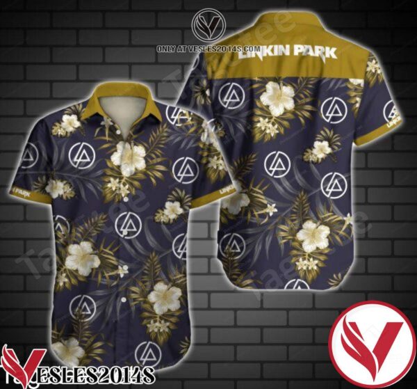 Linkin Park Yellow Tropical Floral Hawaiian Shirt, Unique Gifts For Friends - Vesles2014S 1