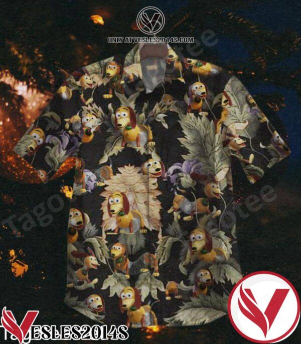 Linky Dog Leaf Print Black Hawaiian Shirt, Unique Gifts For Friends - Vesles2014S 1