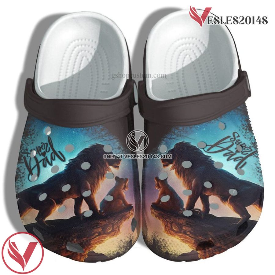 Lion Dad And Lion Son Croc Shoes Gift Men Father Day- Pround Grandpa Lion Shoes Customize Name, Unique Gift From Vesles2014S