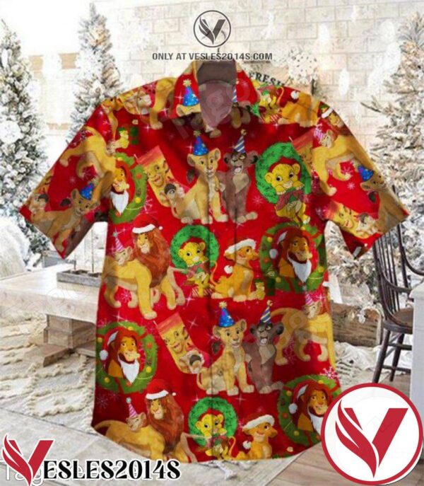 Lion King Christmas Red Hawaiian Shirt, Unique Gifts For Friends - Vesles2014S 1