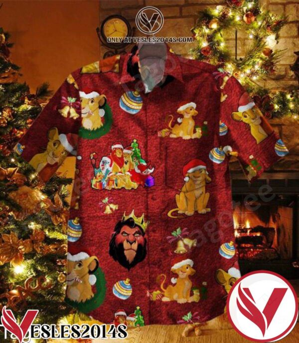 Lion King Red Christmas Hawaiian Shirt, Unique Gifts For Friends - Vesles2014S 1
