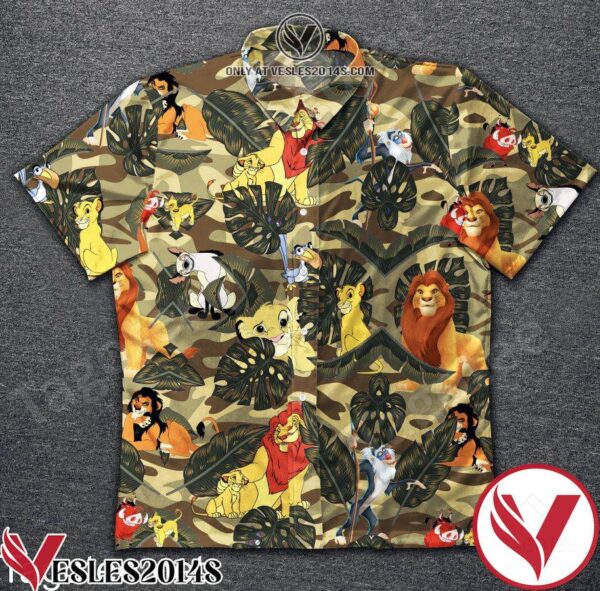Lion King Tropical Leaf Camo Hawaiian Shirt, Unique Gifts For Friends - Vesles2014S 1