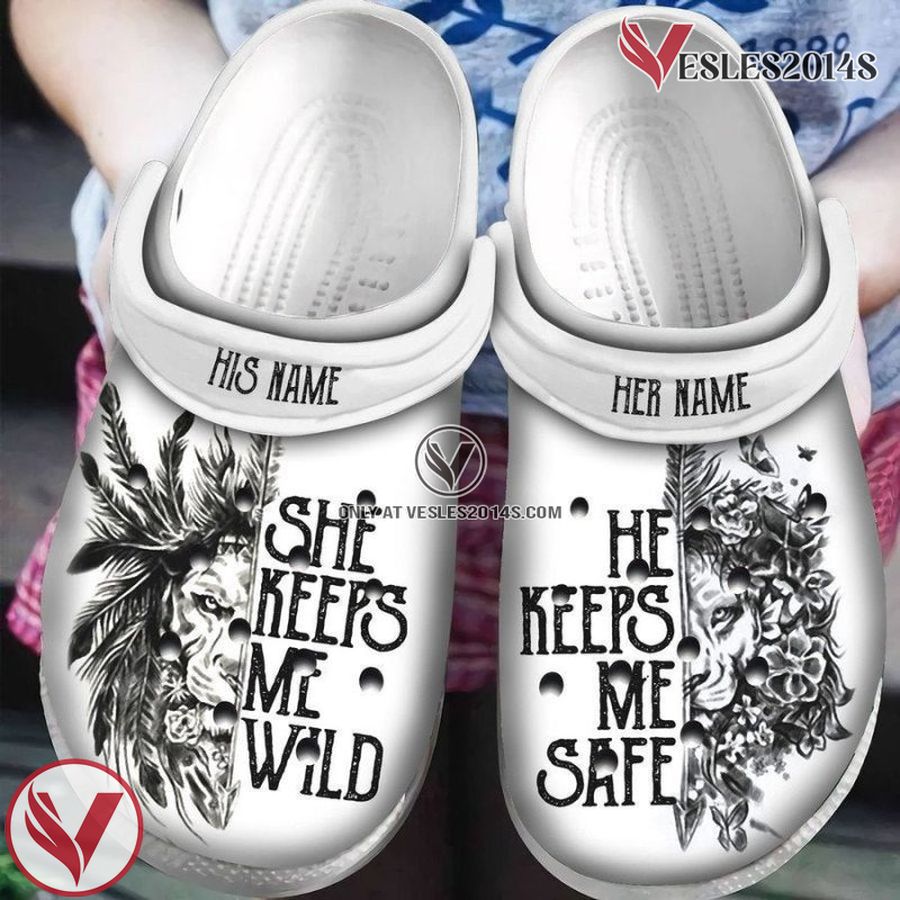 Lion She Keeps Me Safe Clogs Shoes Birthday Gifts For Boyfriend Husband, Unique Gift From Vesles2014S