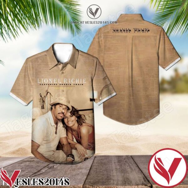 Lionel Richie Featuring Shania Twain Endless Love Single Cover Hawaiian Shirt, Unique Gifts For Friends - Vesles2014S 1