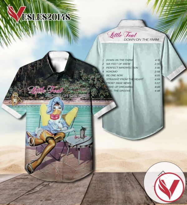 Little Feat Down On The Farm Album Cover Hawaiian Shirt, Best Gift For Music Lovers Vesles2014S