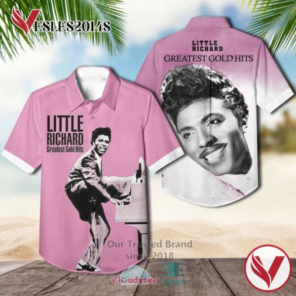 Little Richard Greatest Gold Hits Albums Hawaiian Shirt, Best Gift For Music Lovers Vesles2014S