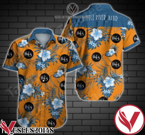 Little River Band Blue Tropical Floral Orange Hawaiian Shirt, Unique Gifts For Friends - Vesles2014S 1